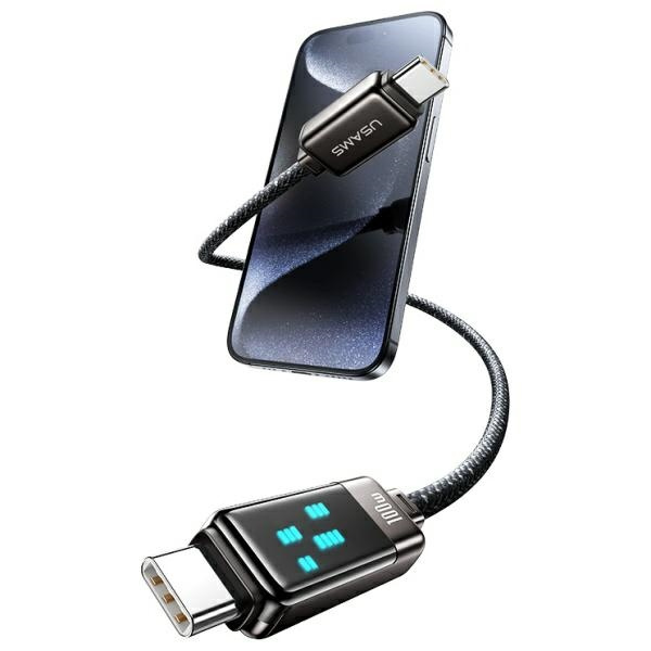 USAMS Kabel USB-C na USB-C 100W 1.2m      Zinc Alloy Fast Charging Data Cable Meteor Series SJ744USB02 (US-SJ744)