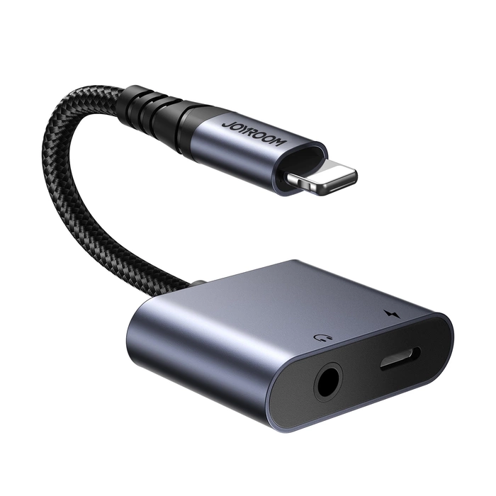 Joyroom SY-L01 Adattatore DAC da Lightning a Lightning / mini jack da 3,5 mm 2in1 - nero