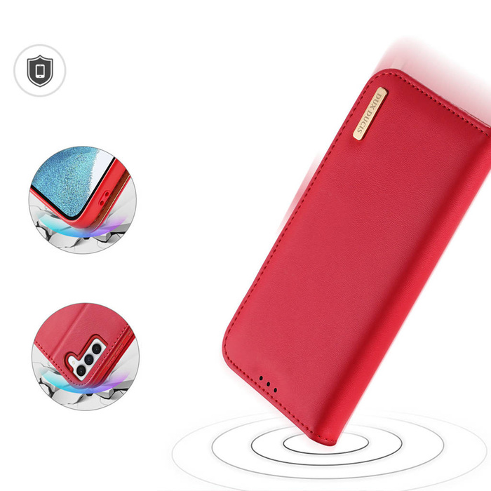 Coque Dux Ducis Hivo pour Samsung Galaxy S23 Flip Cover Wallet Stand RFID Blocking Rouge