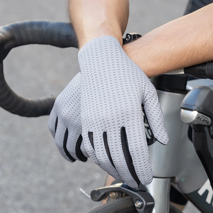 Rockbros Atmungsaktive Vollfinger-Fahrradhandschuhe, Größe: M - Grün