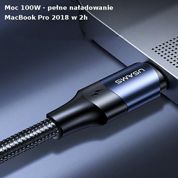 USAMS Câble U71 USB-C à USB-C 3m 100W PD Fast Charge noir/noir SJ526USB01 (US-SJ526)