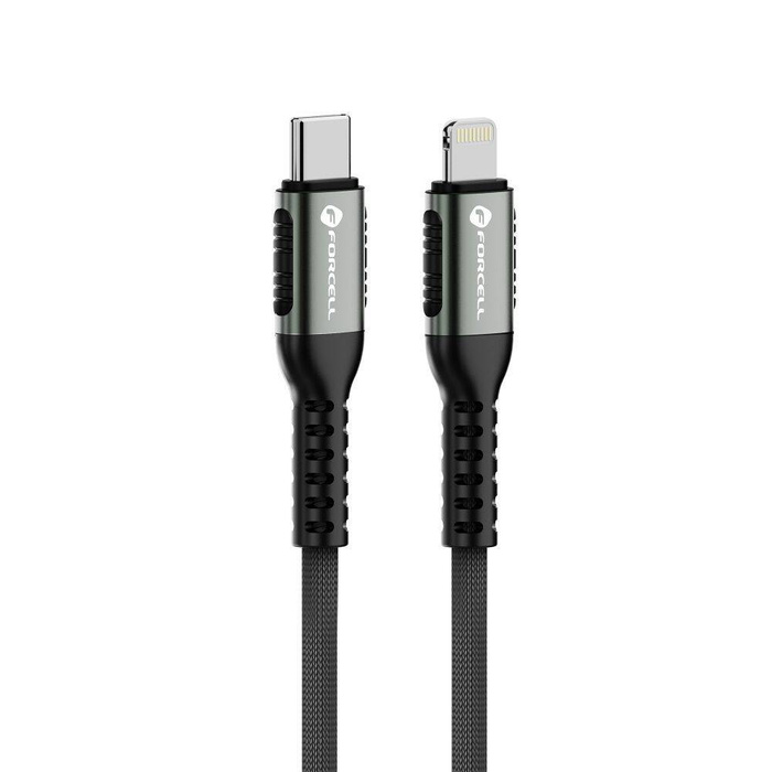 Kabel USB C do Lightning Forcell F-Energy PD 3A 27W Cafule 1,2 m C259 czarny