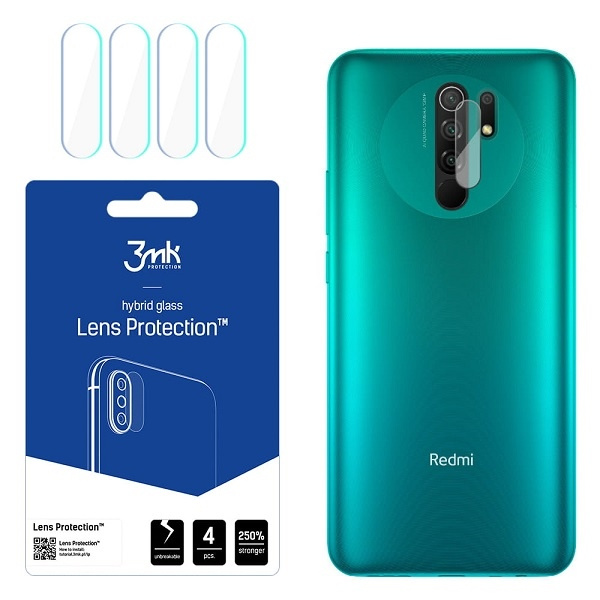 3MK Xiaomi Redmi 9 objektív védő hibrid üveg 4db