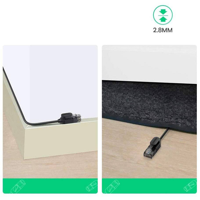 Ugreen cable câble réseau internet Ethernet patchcord RJ45 Cat 6A UTP 1000Mbps 2m noir (70334)