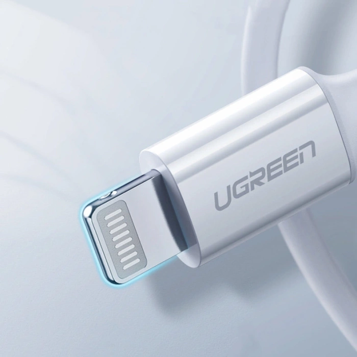 Ugreen US171 Lightning – USB-C MFi PD-Kabel 20 W 3 A 480 Mbit/s 0,5 m – Weiß