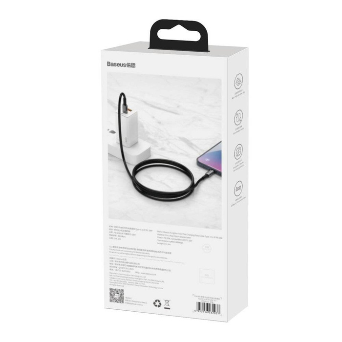 Baseus USB Type C - USB Type C kabel rychlé nabíjení Napájení Rychlé nabíjení 100 W 5 A 1 m černá (CATWJ-01)