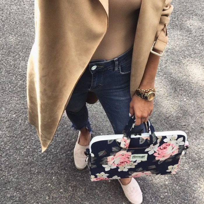 Pouzdro CANVASLIFE Sleeve Laptop 15-16 Navy Rose Navy Blue Pouzdro na notebook