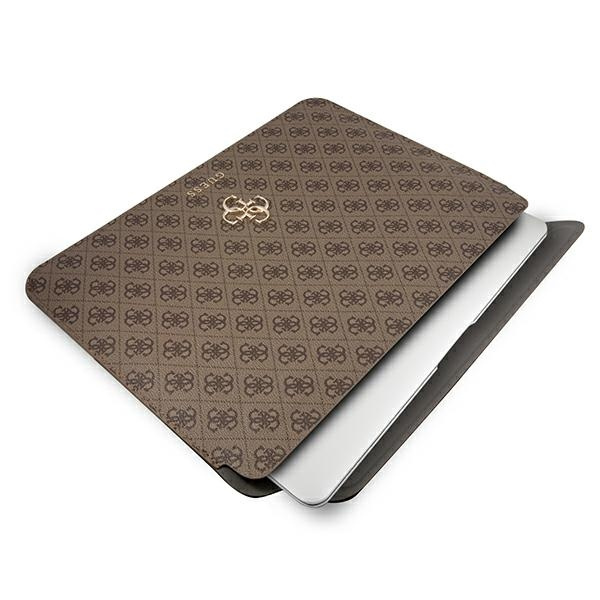  GUESS Laptop Tablet Sleeve 4G Big Logo Brown Case