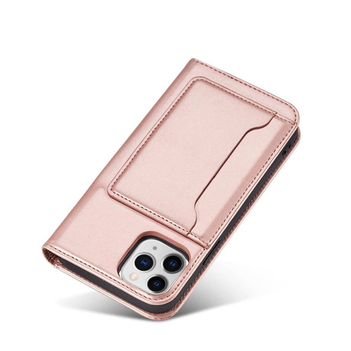 Pouzdro na magnetické karty pro iPhone 12 Pro Max Pouch Card Wallet Card Holder Pink