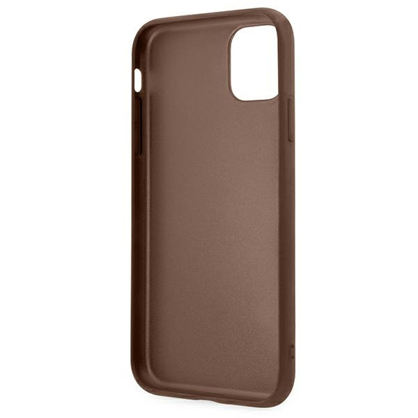 Case Guess GUHCN61G4GFBR iPhone 11 6.1" brown/brown hard case 4G Metal Gold Logo