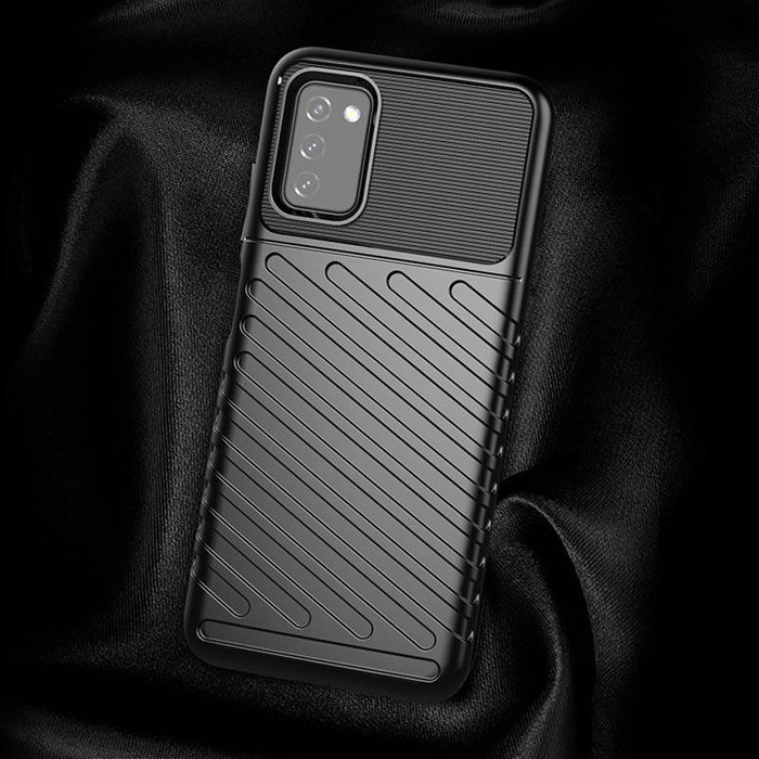 Thunder Case flexible gepanzerte hülle Abdeckung Samsung Galaxy A03s schwarz