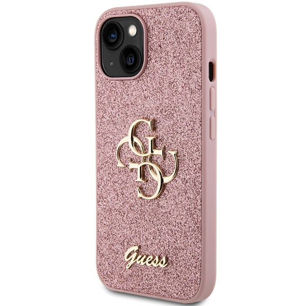 Coque Guess GUHCP15MHG4SGP iPhone 15 Plus 6.7" rose/rosecase Glitter Script Big 4G Case