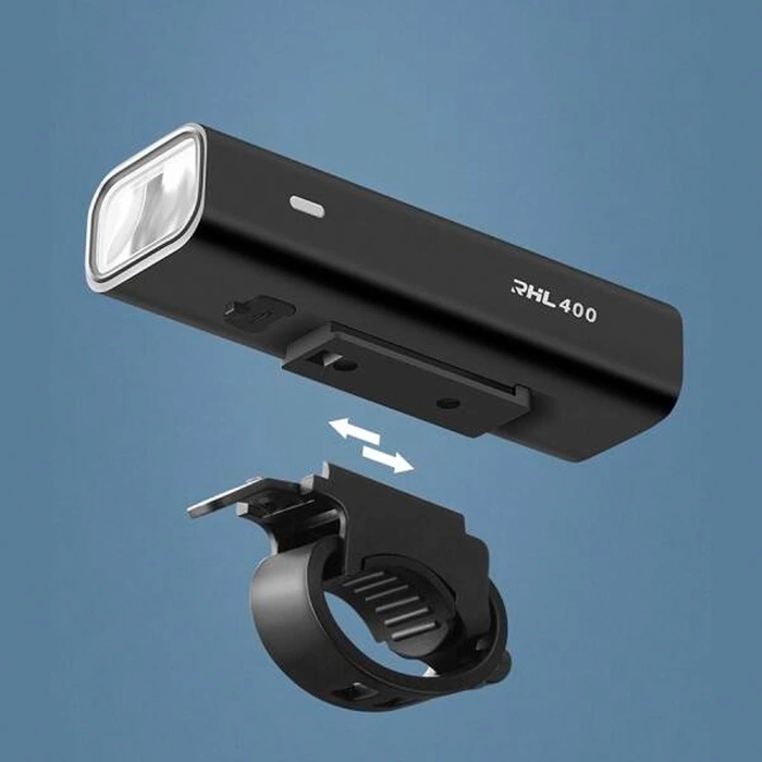 Rockbros 24310006001 Fahrrad-Frontlicht 400 lm + Micro-USB-Kabel – USB-A – Schwarz