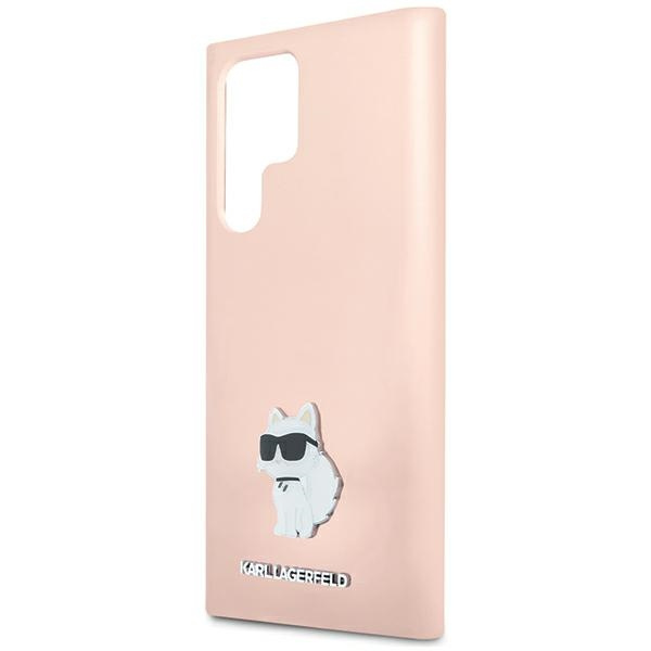 Etui Karl Lagerfeld KLHCS23LSMHCNPP Galaxy S23 Ultra S918 różowy/pink Silicone Choupette Metal Pin