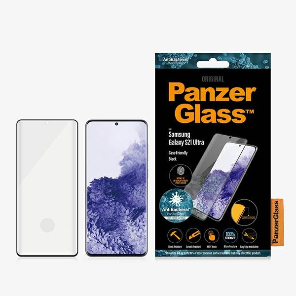 PanzerGlass E2E Microfracture Sam S21 Ultra G998 Case Friendly Finger Print AntiBacterial black/black