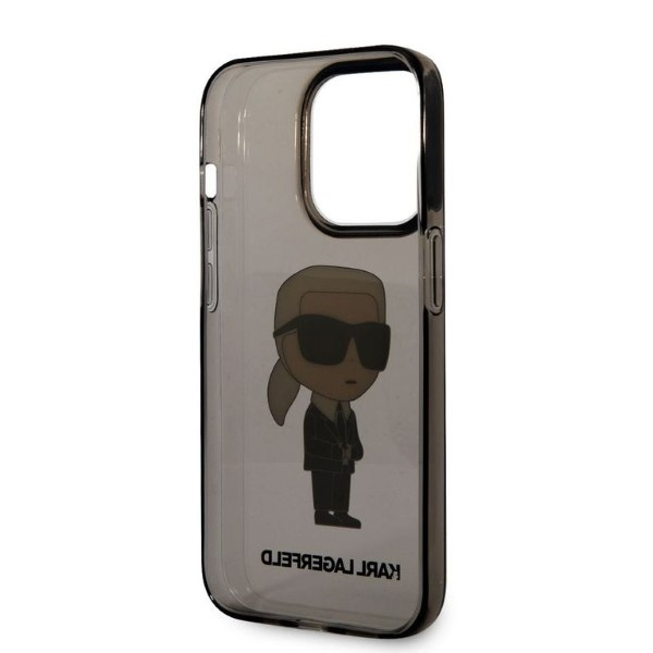 Pouzdro Karl Lagerfeld iPhone 14 Pro Max 6,7" black/black hardcase Ikonik Karl Lagerfeld