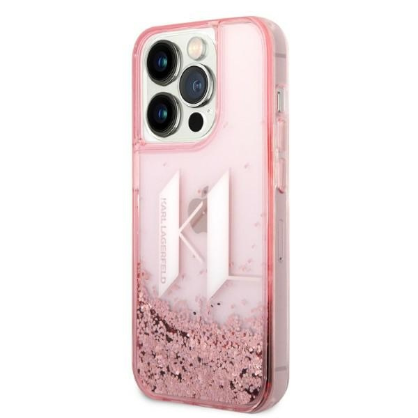 Karl Lagerfeld KLHCP14LLBKLCP iPhone 14 Pro 6,1" rosa/rosa hartcase Liquid Glitter Big KL