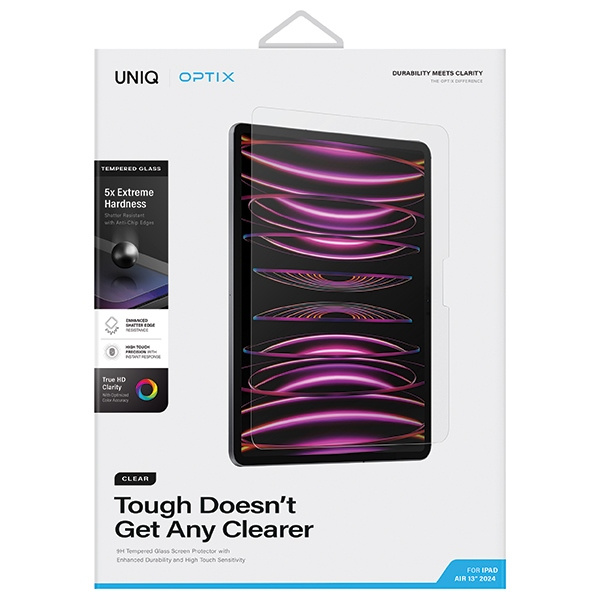 Uniq Optix Clear tempered glass with applicator for iPad Air 13&quot; 2024