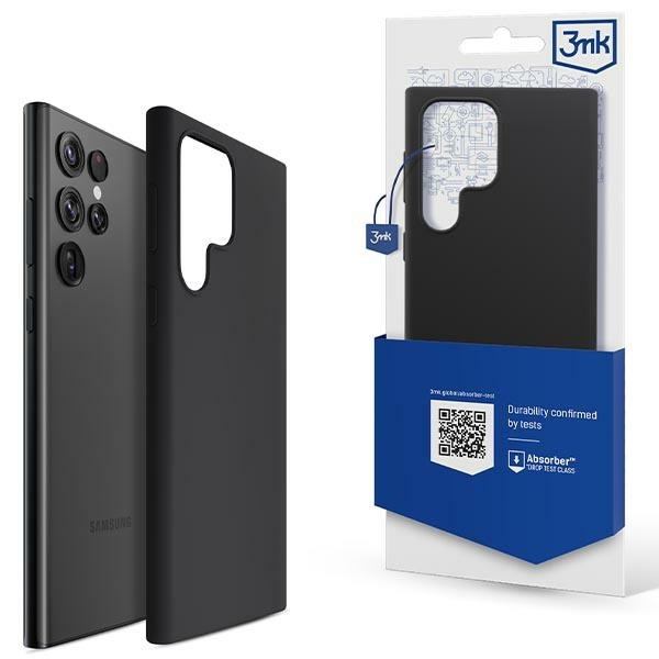 3mk Silicone Case Sam S23 Ultra S918 noir/noir
