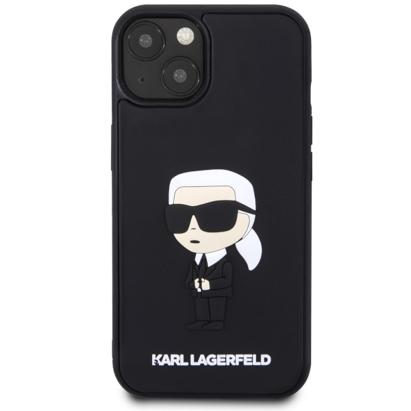Hülle Karl Lagerfeld KLHCP14M3DRKINK iPhone 14 Plus 6,7" schwarz/schwarz hartcase Gummi Ikonik 3D Case