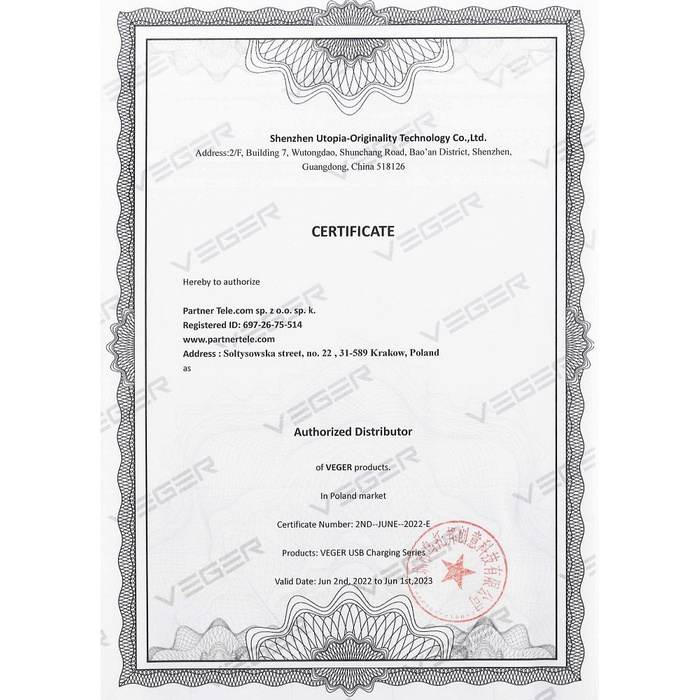 Powerbank Veger A11S (W1133) PD QC3.0 2A 20W 10000 mAh czarny