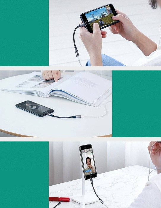 Ugreen Cable Headphone Adapter MFI Certified (Made For iPhone) 3.5mm Mini Jack - Lightning 10cm Black (US211 30756)