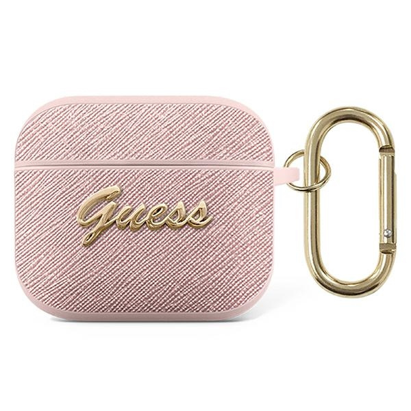 Guess GUA3SASMP AirPods 3 borító rózsaszín / rózsaszín Saffiano Script Metal Collection