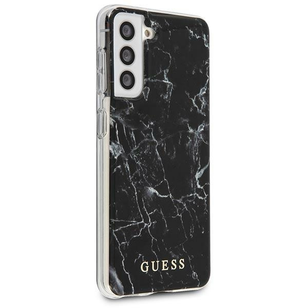 Hülle GUESS Samsung Galaxy S21 Plus Marble Schwarz Hardcase