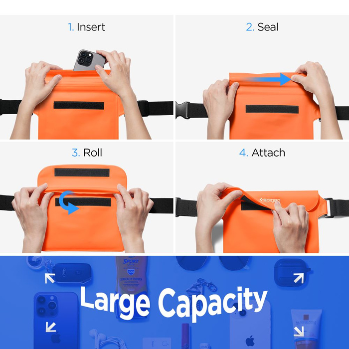 Case Spigen A620 Universal Waterproof Waist Bag 2-pack Sunset Orange Case