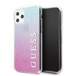 GUESS Apple iPhone 11 Pro Glitter Farbverlauf Rosa Blau Hülle