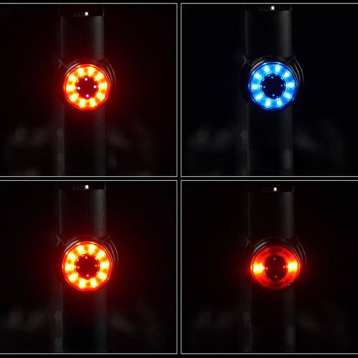 Lampe LED de vélo arrière Wozinsky charge micro USB lumière rouge 5 modes de travail noir (WRBLB2)