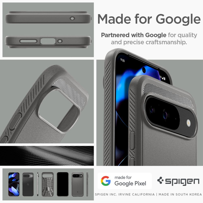 Cover Spigen Rugged Armor GOOGLE PIXEL 9 / 9 PRO GRIGIO MARMO