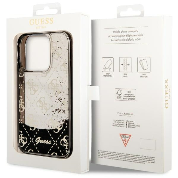 Coque Guess GUHCP14LLC4PSGK iPhone 14 Pro 6.1" noir/noircase Liquid Glitter 4G Transculent Case