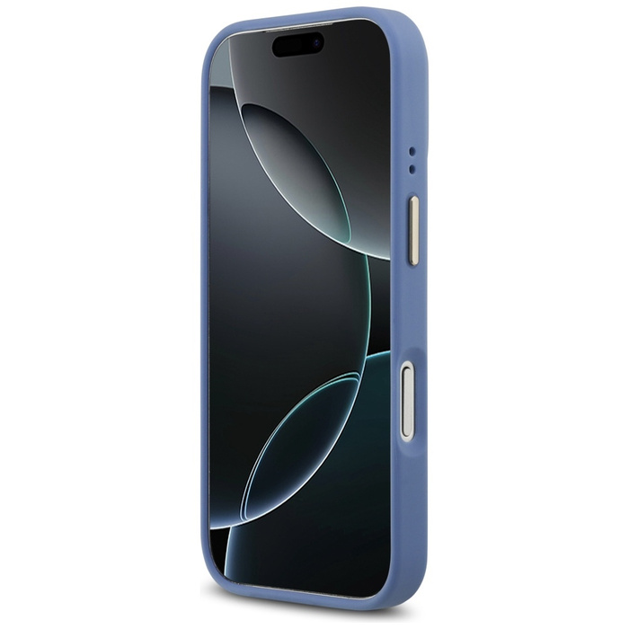 Etui Guess 4G Strass Logo MagSafe do     iPhone 17 Pro niebieski