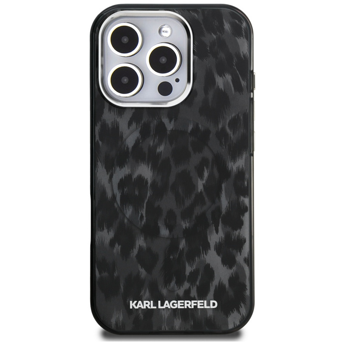 Etui Karl Lagerfeld IML Leopard Pattern  MagSafe do iPhone 16 Pro Max czarny
