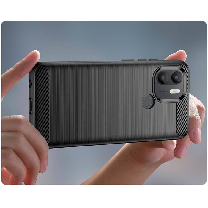 Funda Carbon Case para Xiaomi Redmi A1+ funda flexible silicona carbono negra