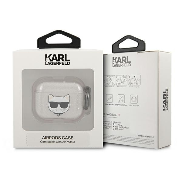  KARL LAGERFELD  AirPods 3 Glitter Choupette Silver Case