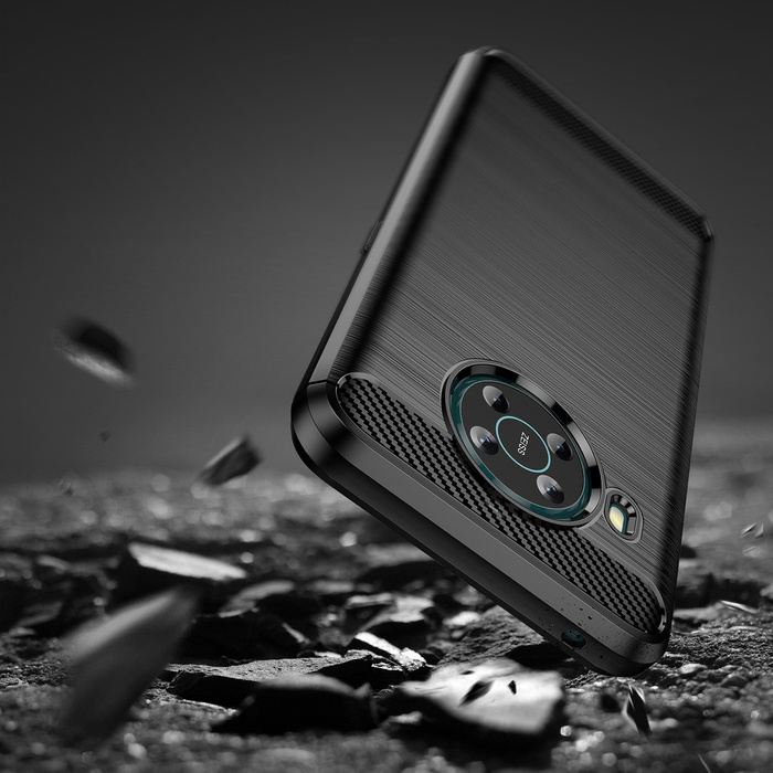 Carbone Case flexible coque couverture Nokia X100 noir