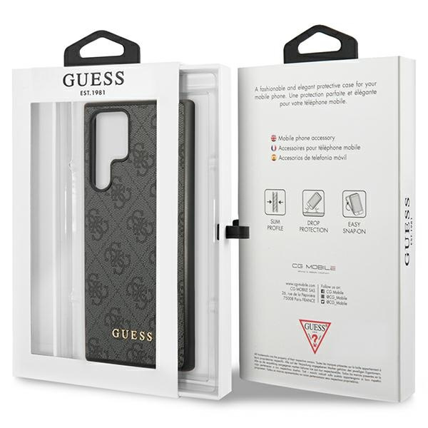 Obal Guess GUHCS23LG4GFGR S23 Ultra S918 grey/grey hardcase 4G Metal Gold Logo Case