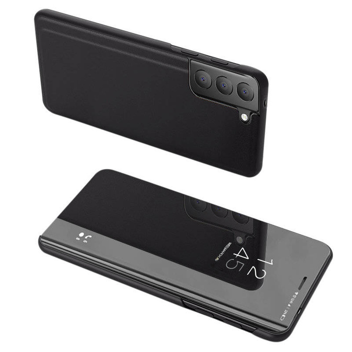 Clear View Case étui coque avec flip cover Samsung Galaxy S21 FE noir