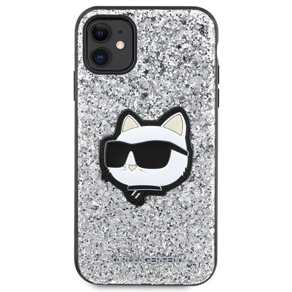 Karl Lagerfeld KLHCN61G2CPS iPhone 11 / Xr 6.1" silber/silber hartcase Glitter Choupette Patch