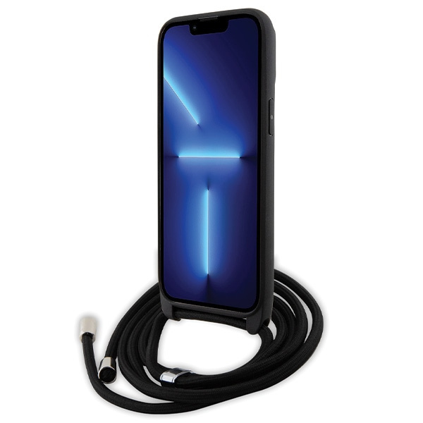 Karl Lagerfeld KLHCP14XSAKCPSK iPhone 14 Pro Max 6.7" hardcase black/black Crossbody Saffiano Metal Pin Karl &amp; Choupette