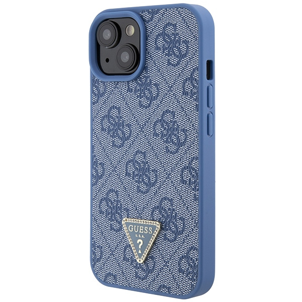 Hülle Guess GUHCP15SP4TDSCPB iPhone 15 6.1" blau/blau hartcase Crossbody 4G Metall Logo Case
