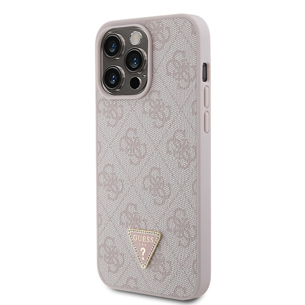 Coque Guess GUHCP15XP4TDPP iPhone 15 Pro Max 6.7" rose/rose rigidecase Cuir 4G Diamond Triangle Case