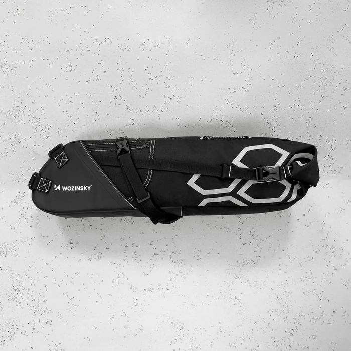 Wozinsky espacioso alforja para bicicleta alforja grande 12l negro (WBB9BK)