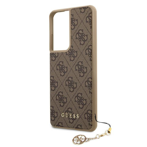 Guess GUHCS21LGF4GBR S21 Ultra G998brązowy/brown hardcase 4G Charms Collection