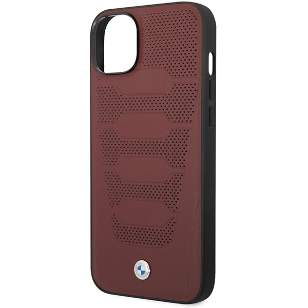 Case BMW BMHCP14S22RPSR iPhone 14 6.1" burgundy/burgundy Leather Seats Pattern