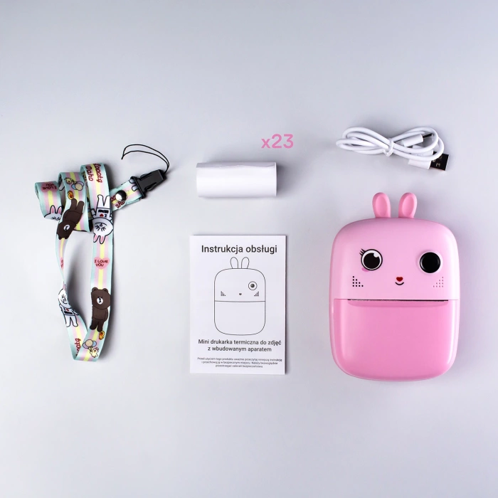 Mini Thermal Printer for Kids with Camera and Camcorder - Pink