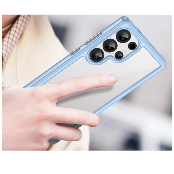 Outer Space Case Silikonhülle mit Gelrahmen für Samsung Galaxy S25 Ultra – blau