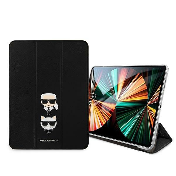 Pouzdro KARL LAGERFELD Apple iPad 12.9 Pro 2021 Book Saffiano Karl & Choupette černé Case